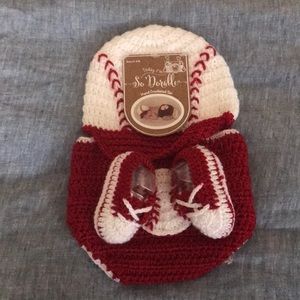 Hand Crocheted Baby Baseball outfit